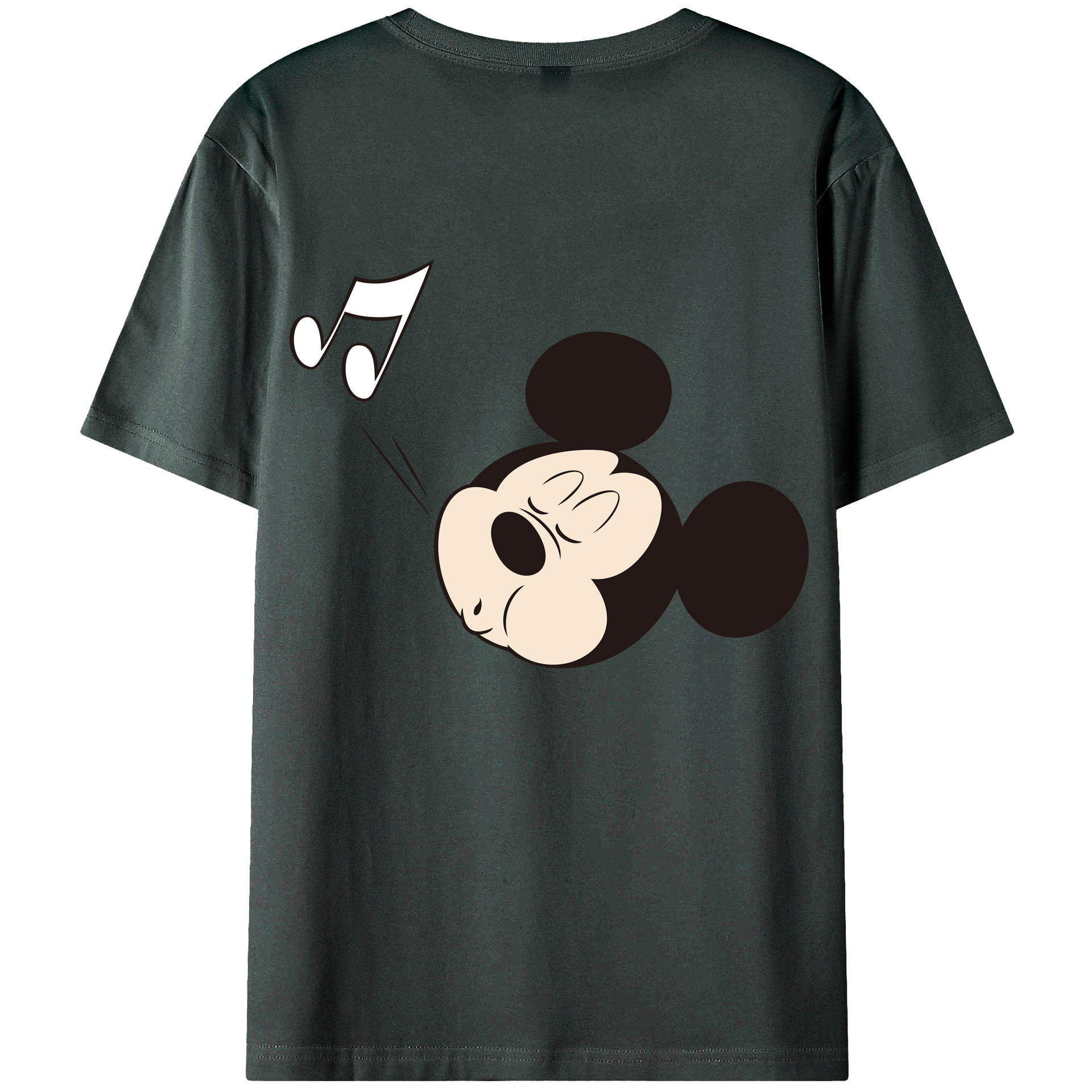 ミッキーマウス Mickey Mouse 綿100％ メンズ半袖Tシャツ（バックプリント） 通気性